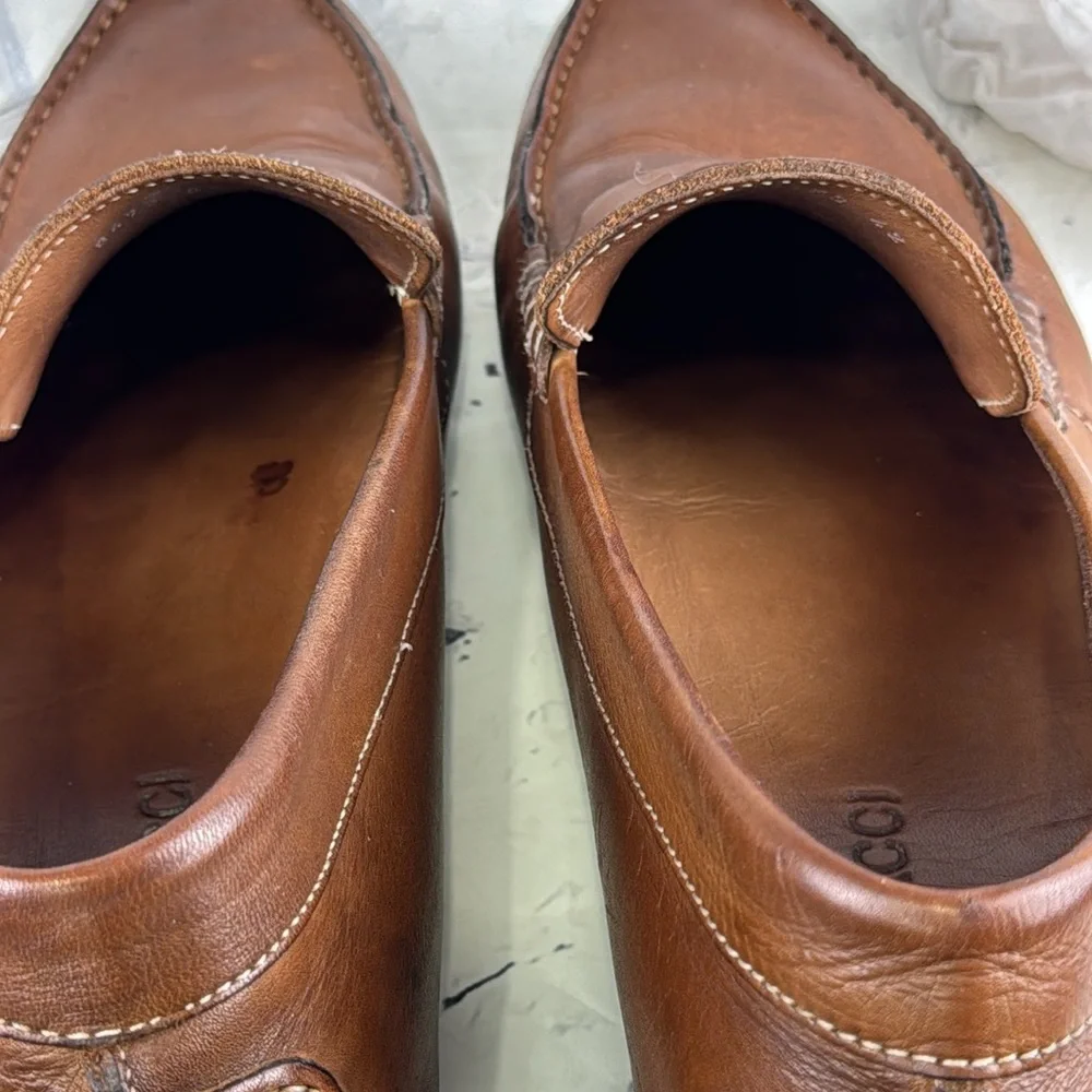 Ugo Bacci Leather Driving Moccasins Penny Loafer Style Slip Ons
